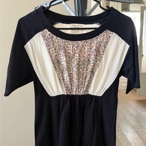 Black and White Embellished Blouse